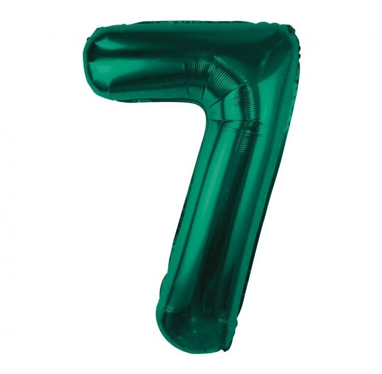 Fóliový balónek číslice 7 zelený, 85 cm