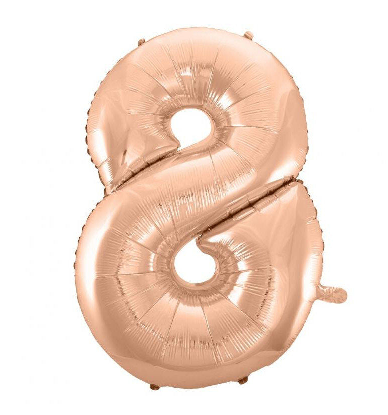 Fóliový balónek číslice 8 rose gold, 92 cm