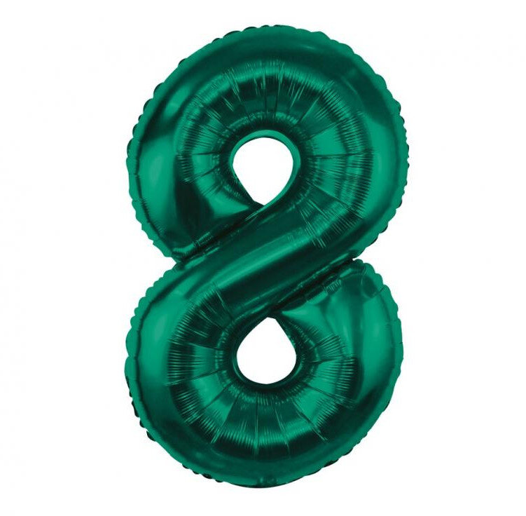 Fóliový balónek číslice 8 zelený, 85 cm