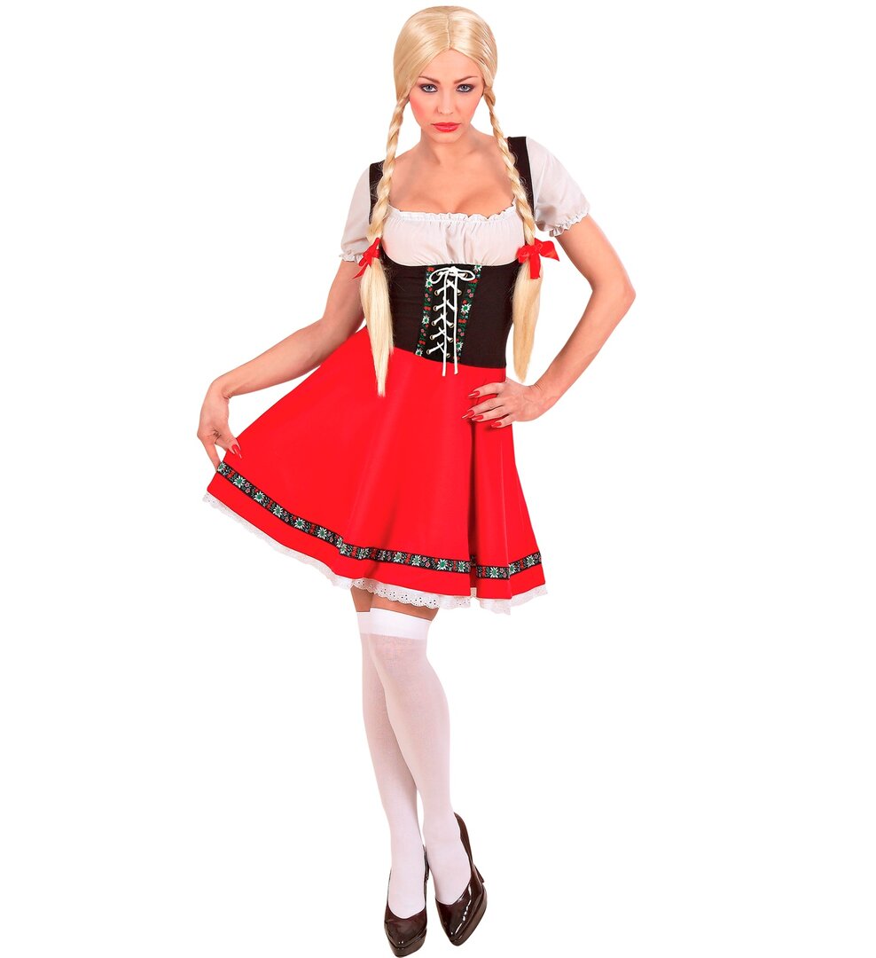 Dámský kostým (dirndl) bavorské dívky, červený