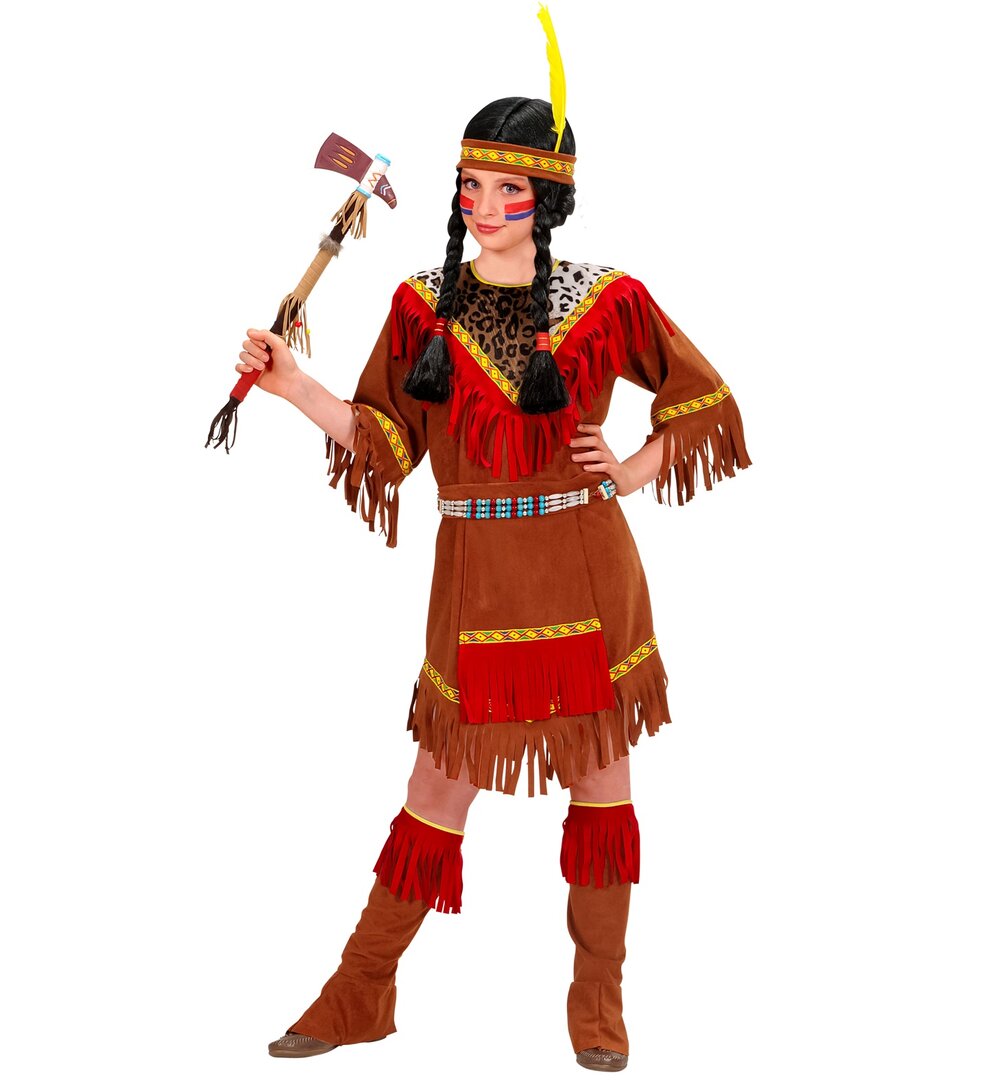 Dívčí kostým Indiánka, hnědý - Pro věk 8-10 let
