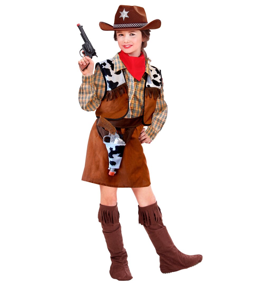 Dívčí kostým kovbojka s pouzdrem na pistoli - Pro věk 11-13 let