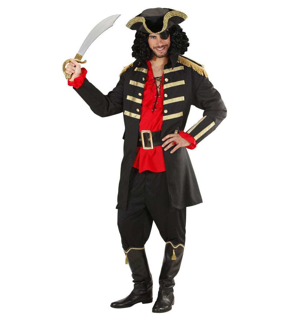 Pánský kostým pirátský kapitán, černý - M