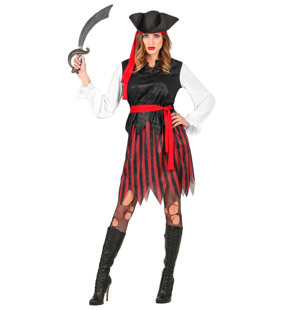 Dámský kostým karibská pirátka se sukní - XL