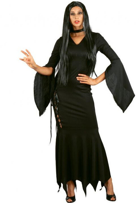 Dámský kostým čarodějnice/Morticia Addams, velikost M