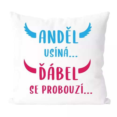 Anděl usíná - vtipný polštář