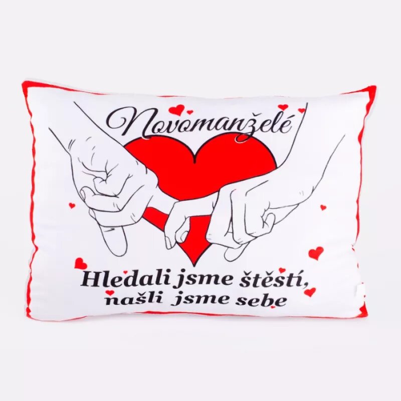 Polštářek Novomanželé - Hledali jsme štěstí