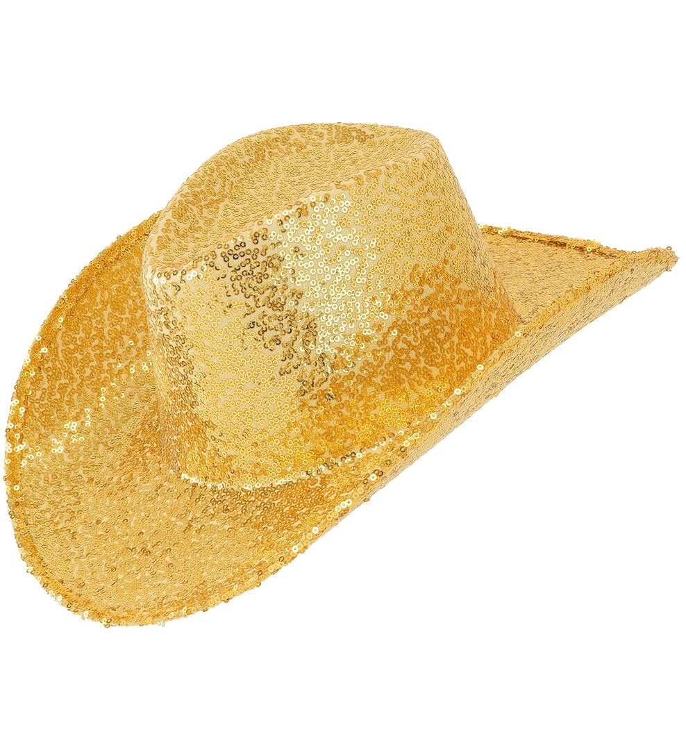 Kovbojský klobouk se zlatými flitry