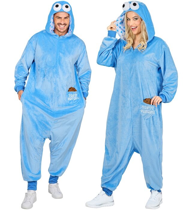 Unisex plyšový kostým modré sušenkové příšerky