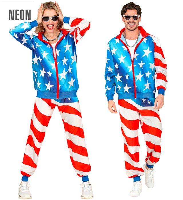 Unisex šusťákovka s motivem vlajky USA