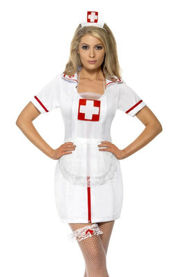 Dámská sada zdravotní sestra (čelenka, podvazek, zástěra)