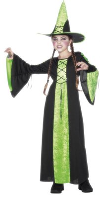 Dívčí kostým čarodějnice černo-zelená