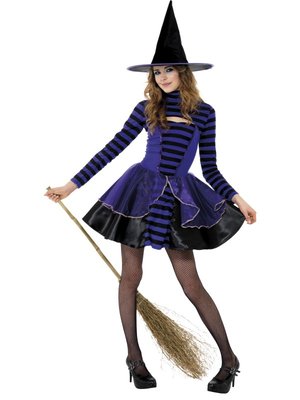 Dívčí kostým čarodějnice (fialový)
