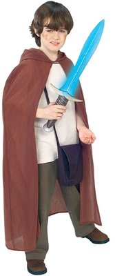 Dětská sada Frodo (plášť s kapucí, mošna, svítící meč, prsten)