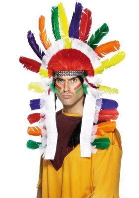 Indiánská čelenka náčelník (barevná)