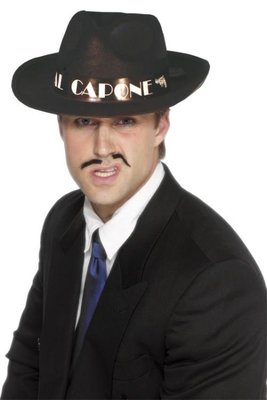 Klobouk Al Capone (černý s nápisem)