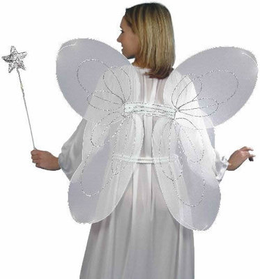 Křídla bílá síťka 86 cm