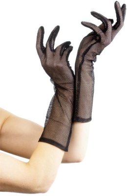 Síťované rukavice černé 38 cm