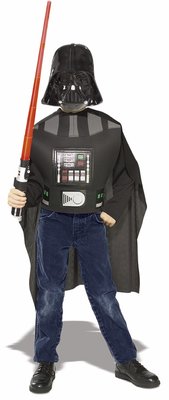 Sada Darth Vader 5-12 roků (plášť, hrudní díl, maska, světelný meč)