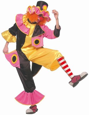 Dámský kostým klaun (černo-žluto-růžový)