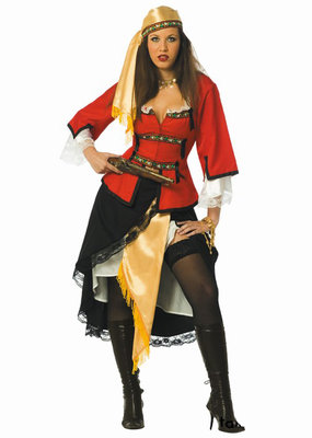 Dámský kostým pirátka (s červenou halenou)