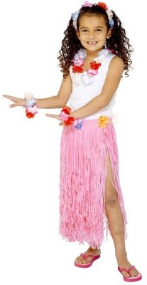 Dětská havajská sukně růžová 58 cm
