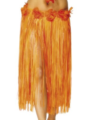 Havajská sukně červeno-oranžová 73 cm