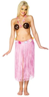 Havajská sukně světle růžová 73 cm