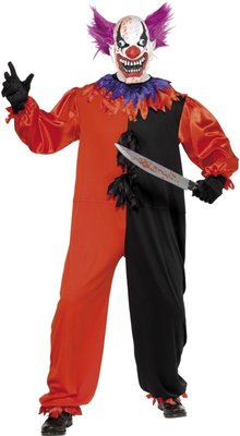 Pánský kostým Klaun halloween (červeno-černý)