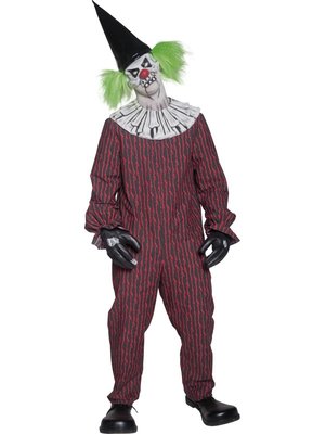 Pánský kostým Klaun halloween (se zelenými vlasy)