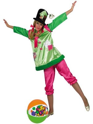Dámský kostým klaun (zeleno-růžový)