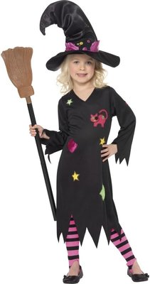 Dívčí kostým malá čarodějnice v černém