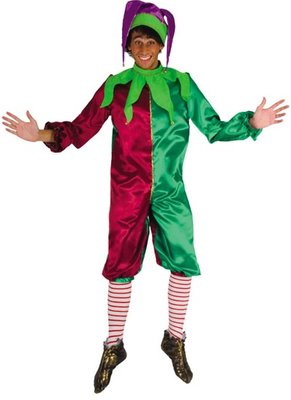 Pánský kostým klaun (tmavě zeleno-červený)