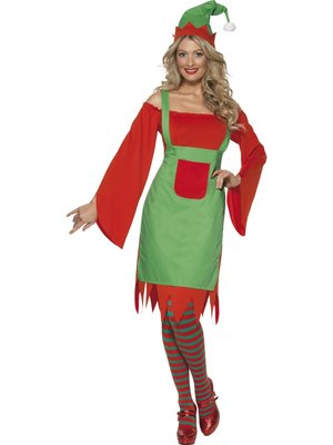 Dámský kostým Elfka (červeno-zelený)