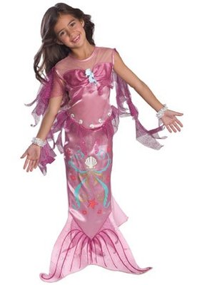 Dívčí kostým mořská panna růžová