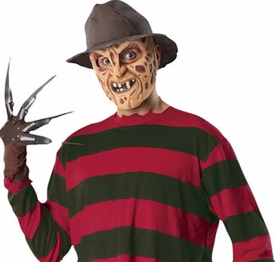 Halloween sada Freddy Krueger (tričko, plastová maska, rukavice, klobouk)