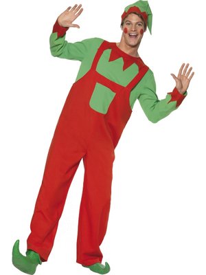 Pánský kostým Elf (červeno-zelený)