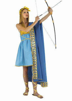 Dámský kostým Diana (modrý s věncem)