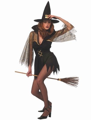 Dámský kostým na Halloween čarodějnice (černý)