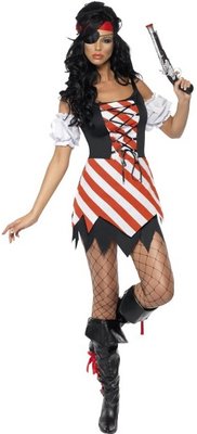 Dámský kostým pirátka (pruhované šaty)