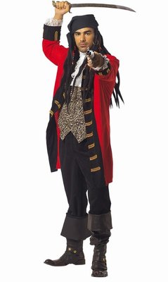 Pánský kostým pirátský kapitán (červeno-černý)