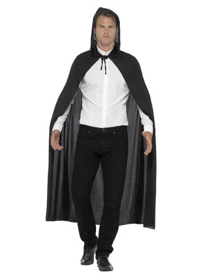 Černý plášť s kapucí unisex