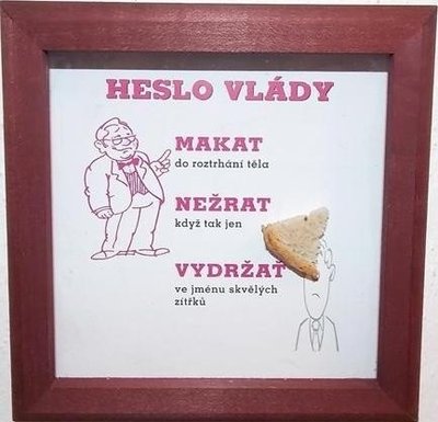 Dřevěný rámeček Heslo vlády