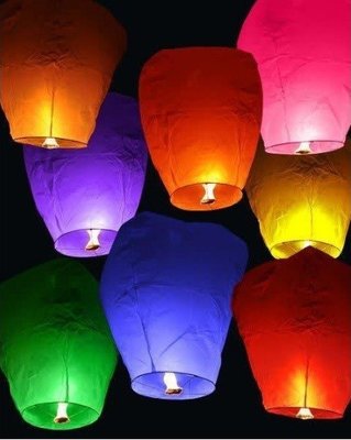 Lampion létající přání - Modrý (II. Jakost)