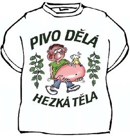 Tričko Pivo dělá hezká těla (zeleno-bílé)