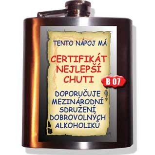 Placatka tento nápoj má certifikát