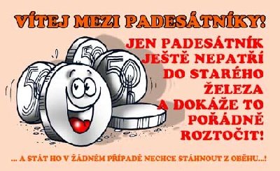 Průkaz vítej mezi padesátníky
