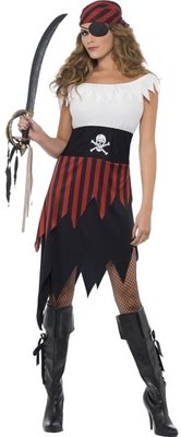 Dámský kostým pirátka (červeno-černá sukně)