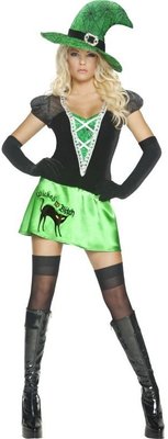Dámský kostým čarodějka zelený