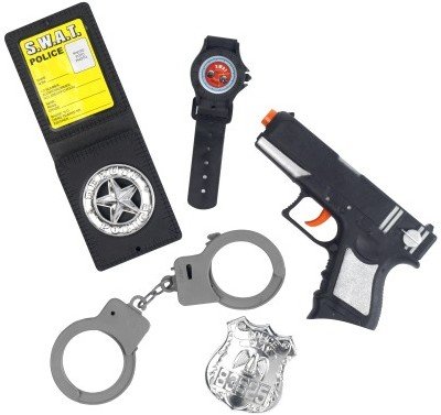 Dětská sada policista (pistole,2x odznak, pouta, hodinky) (II. Jakost)